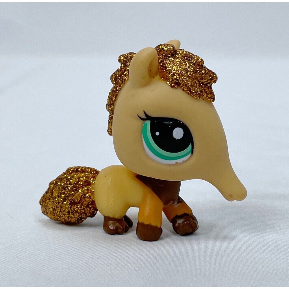 Littlest Pet Shop Anteater Brown Glitter‎ Hair Green Eyes Figure 2133